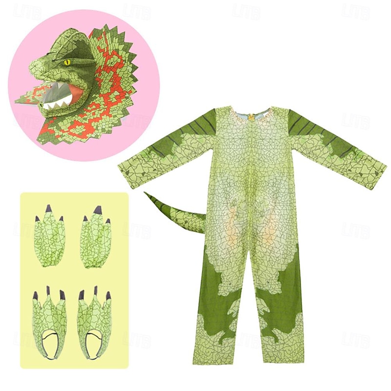 Dinosaur Halloween Cosplay Costume Masquerade Carnival Costume Cosplay Adults' Boys' Girls' Carnival Masquerade Party Masquerade Easy Halloween Costumes Dress Up4