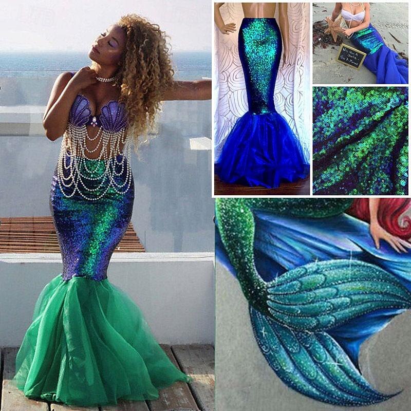 The Little Mermaid Mermaid Skirt Cosplay Costume Outfits Cosplay Costume Movie Cosplay for Women's Adults' Carnival Masquerade