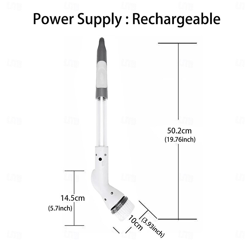 Electric Spin Scrubber With 5/6 Replaceable Brush Head Power Cordless Bathroom Scrubber With Adjustable Long Handle Rechargeable Shower Scrubber Bathroom Kitchen Bathtub Tile Shower Car Cleaning3