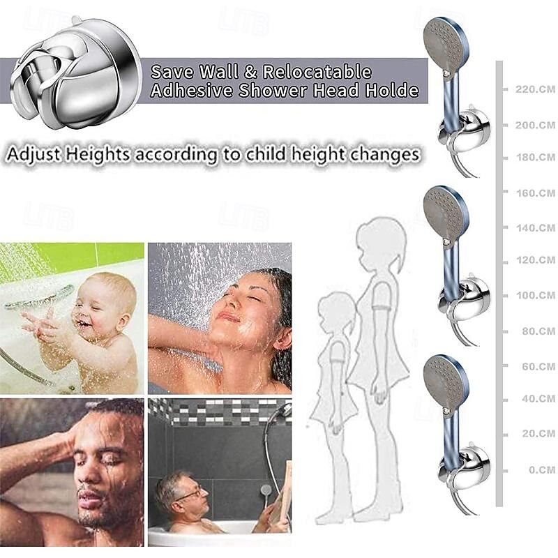 No Punching Universal Movable Bracket Powerful Suction Shower Seat Chuck Holder Suction Cup Shower Support for Bathroom Accessories4