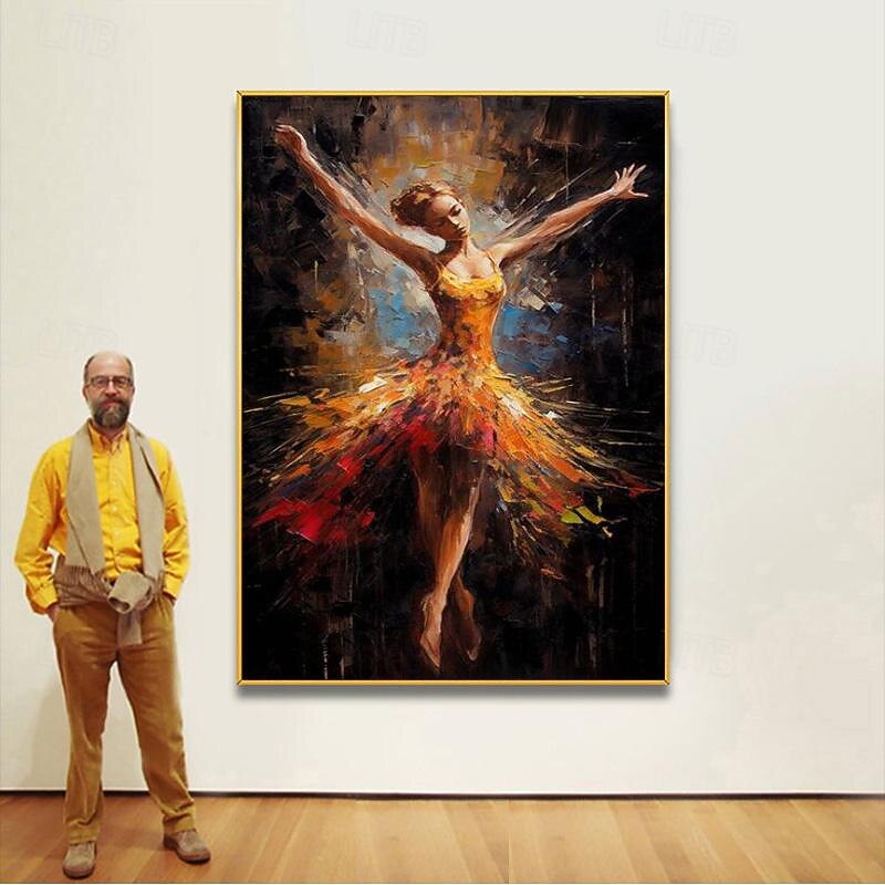 Original Ballet Dancer Hand painted Oil Painting On Canvas Large Wall Art Abstract Knife Textured Gril Oil Painting Living Room Wall Decor Gift No Frame3