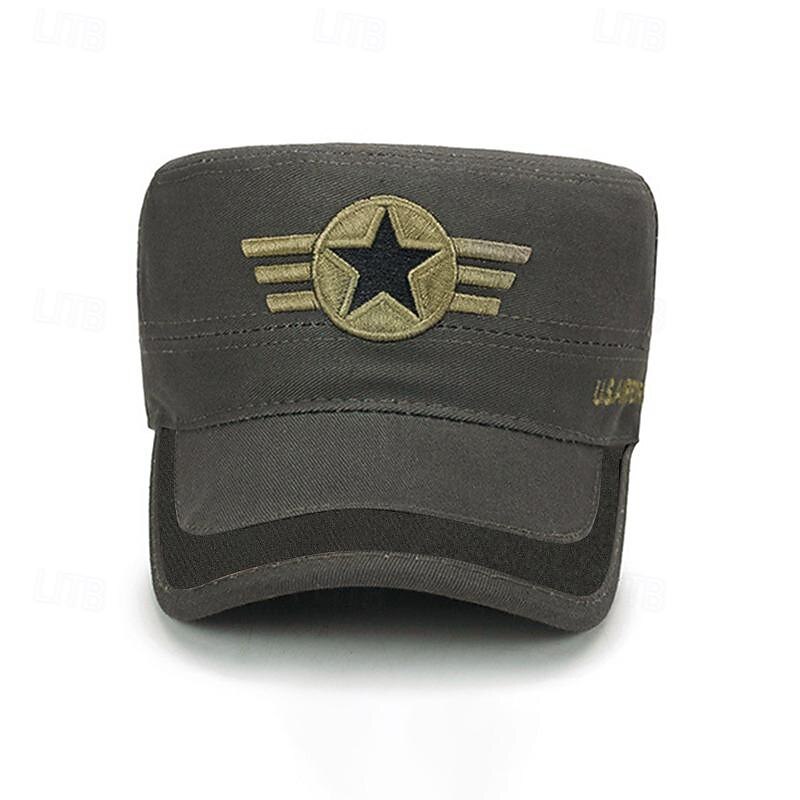 Unisex Military Cap Cadet Hat Army Green Cotton Travel Beach Outdoor Vacation Solid Color Adjustable Fashion3