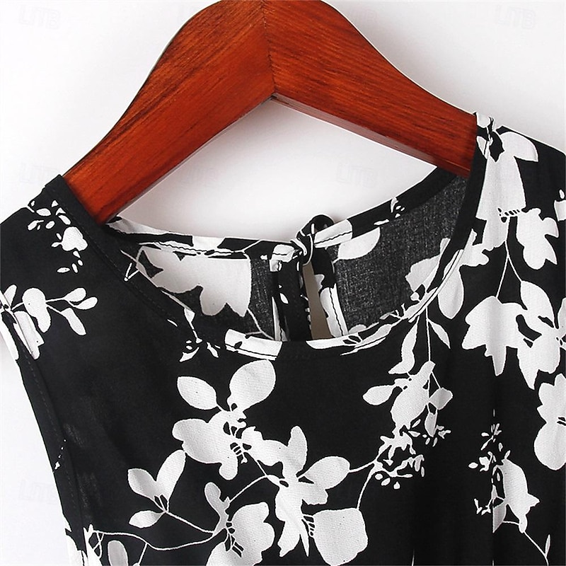 Kids Girls' Dress Graphic Sleeveless Party Casual Fashion Adorable Daily Cotton Summer Spring 4 years+ Multicolor Red Blue2