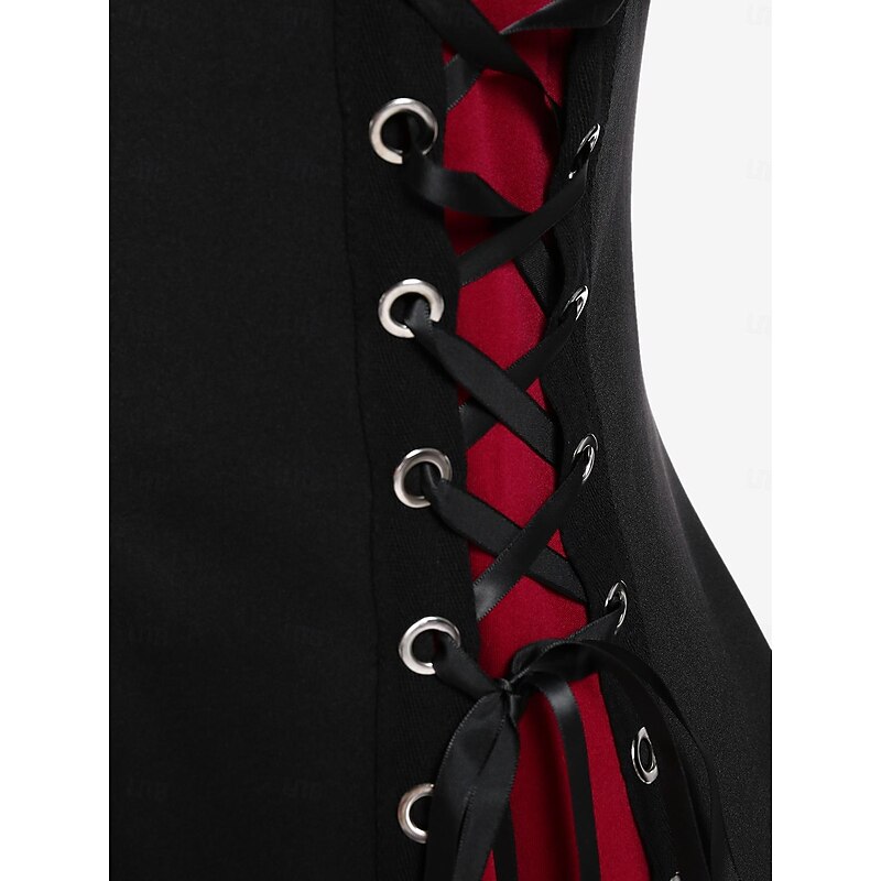 Punk & Gothic Medieval Renaissance Dress Cosplay Costume Witch Goth Girl Fancy Dress Women's Walpurgis Night Halloween Carnival Masquerade Party / Evening Festival Adults' Dress2