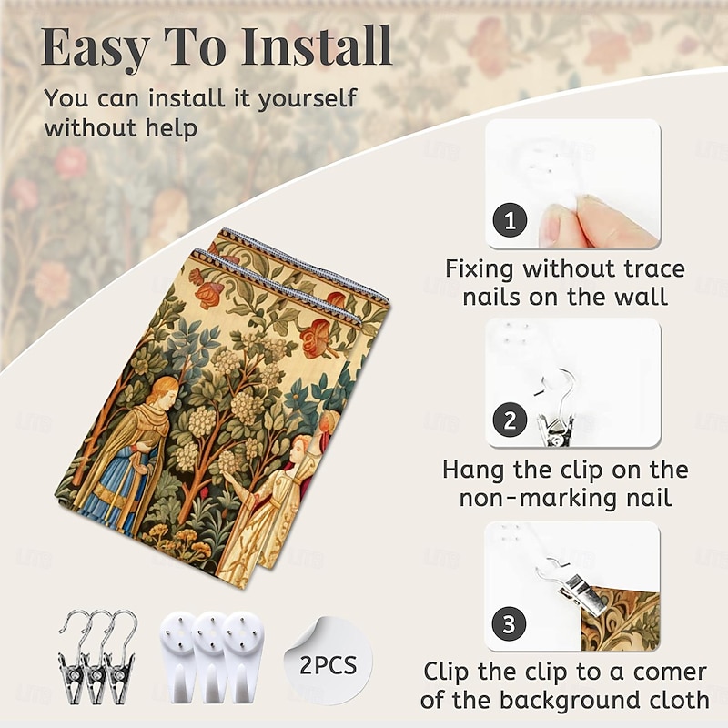 Medieval Tapestry Middle Age Tapestry Garden Noble Women Large Tapestry Wall Painting Decoration Photo Hanging Bed Curtain Home Bedroom Living Room Decoration 11