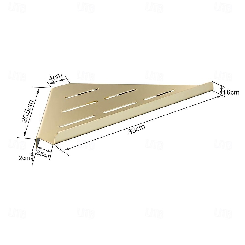 Shower Caddy 304 Stainless Steel Thickened Corner Shelf, Triangular Storage Rack, Bathroom Shelf with Brushed or Polished Finish, Wall-Mounted, Available in Matte Black Brushed Gold3