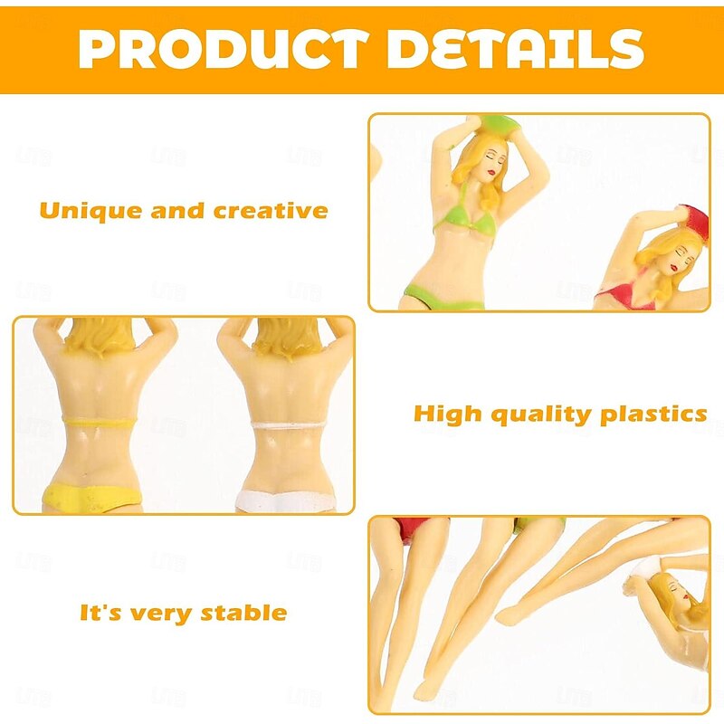 6pcs Naked Lady Golf Tees Colored Bikini Woman Golf Tees Plastic Tee Plastic Lady Golf Tee Divot Tool2