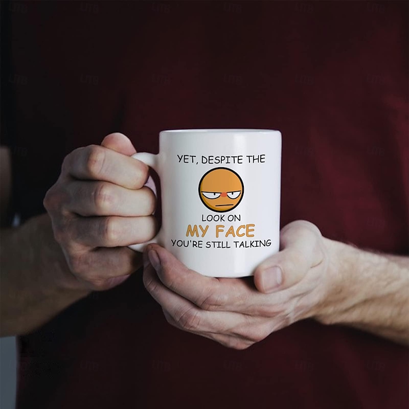 1pc 11oz Despite the Look on My FaceYou're Still Talking Sarcastic Funny Gift Coffee Mug for Christmas Friends ColleaguesGag Gift Coffee Mug for Coffee Lovers
