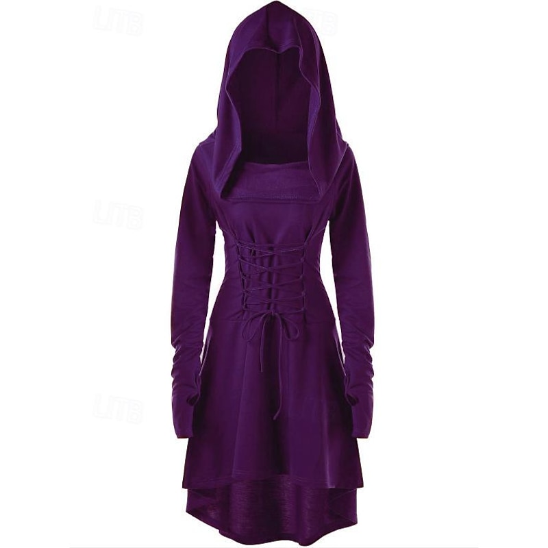 Medieval Renaissance Cocktail Dress Dress Cosplay Costume Viking Outlander Ranger Fancy Dress Women's Viking Fantasy Halloween Carnival Masquerade Party Festival Adults' Dress4