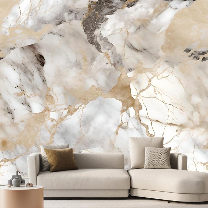 Cool Wallpapers Marble Abstract Golden Grey Line 3D Wallpaper Roll Sticker Peel and Stick Removable PVC/Vinyl Material Self Adhesive/Adhesive Required Wall Decor for Living Room Kitchen Bathroom2
