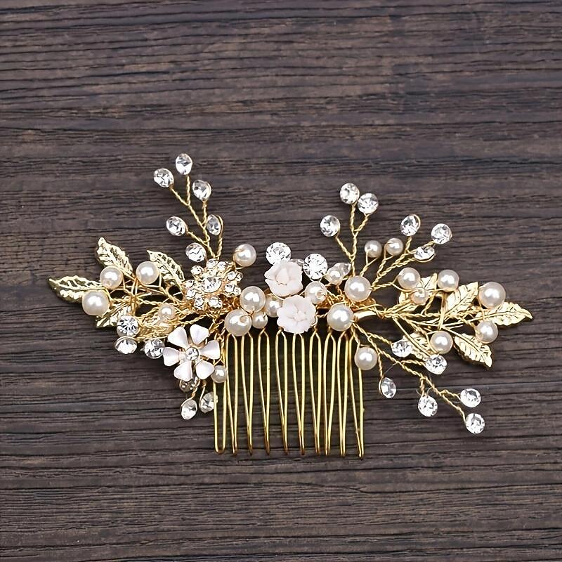 Bridal Headpiece Wedding Hair Pin Hair Vine Accessories Bridal Crystal Pearl Hair Comb, Bridal Head Piece Hair Piece Jewelry Gift3