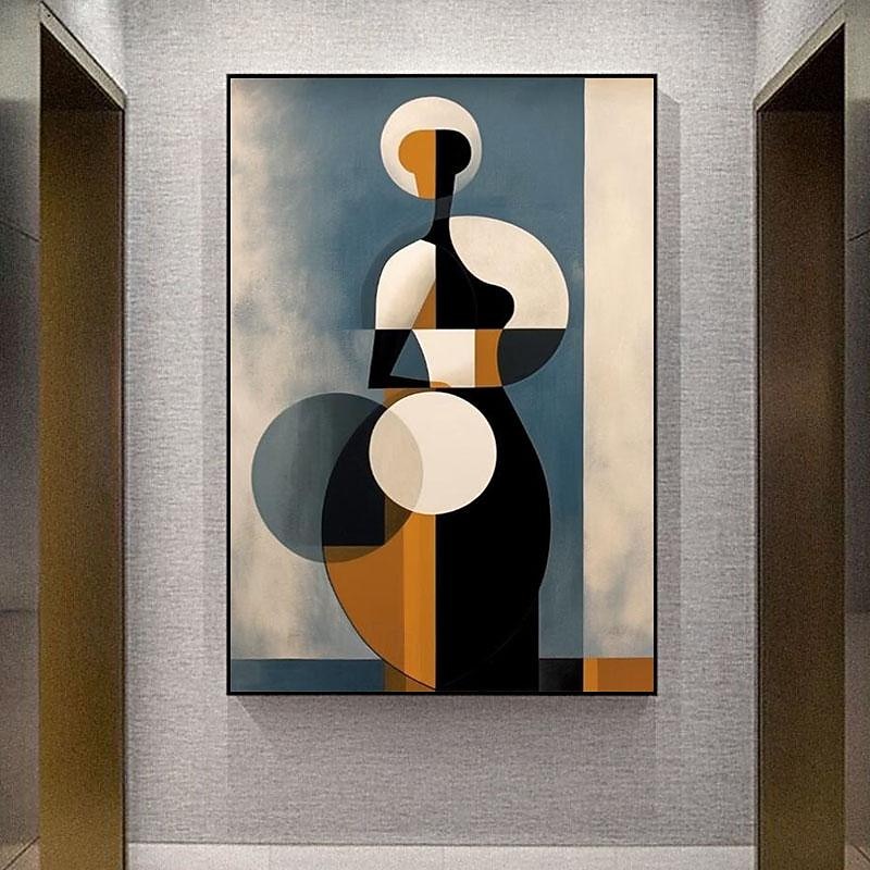 Handpainted Abstract Picasso style geometry girl Canvas Wall Art Modern Canvas Painting Home Wall Living Room Decor No Frame3