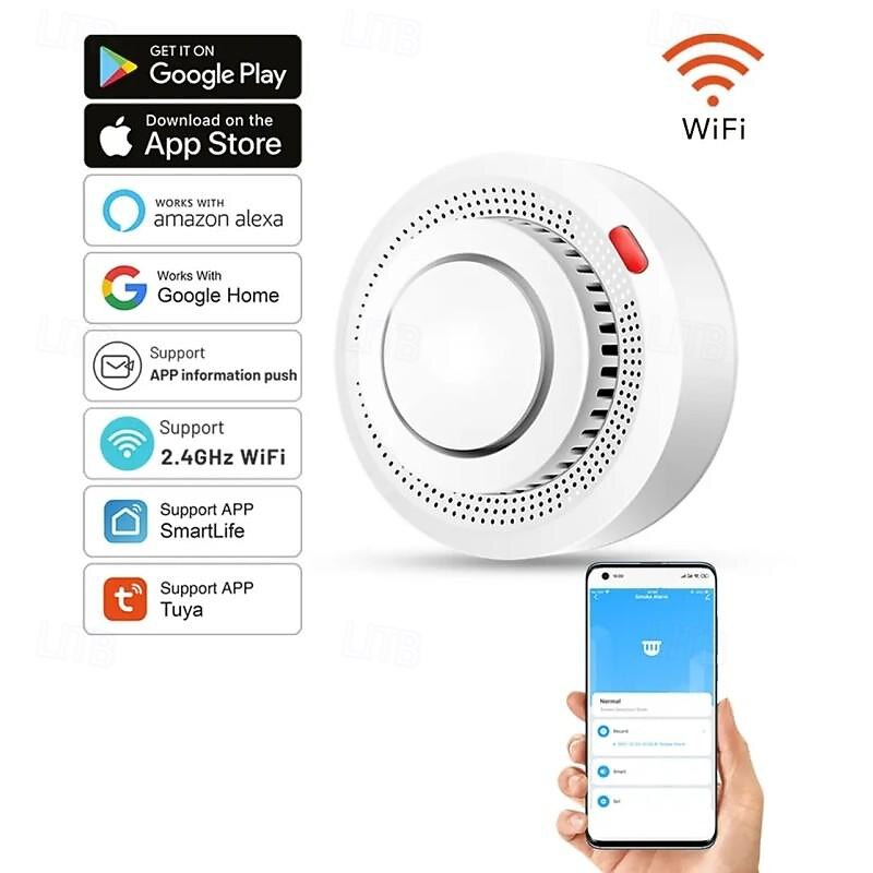 Tuya ZigBee Smart Smoke Detector Security Protection Smoke Alarm Fire Protection For Home Security System Via Smart Life Ap