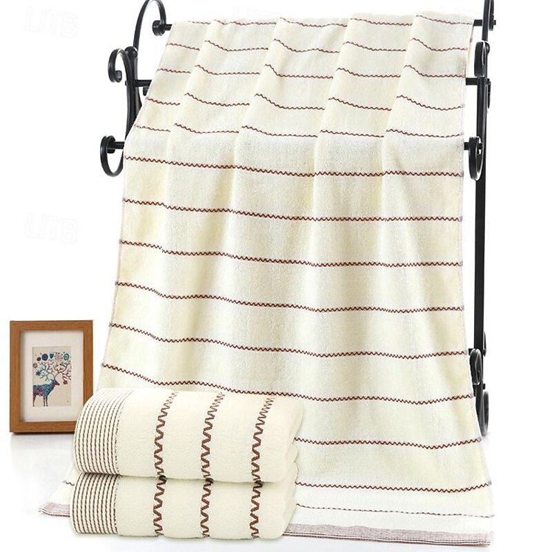 100% Cotton Stripe Soft Towel Set Beauty Face Towel for Adults Kids Bath Shower Hand Towel Home Hotel Serviette4