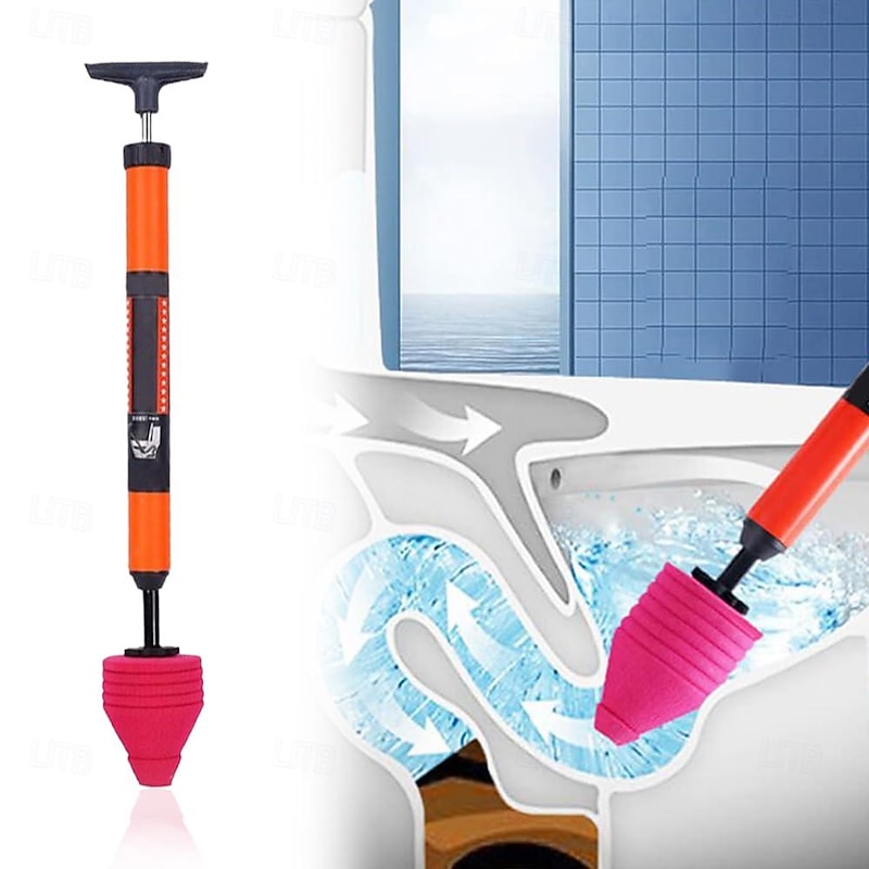 High Pressure Toilet Unblock One Shot Toilet Pipe Plunger, Upgraded Toilet Plunger Kit High Pressure Air Drain Clog Remover Plumbing Tool for Sink Bathroom Kitchen Bathtub Clogged Pipe