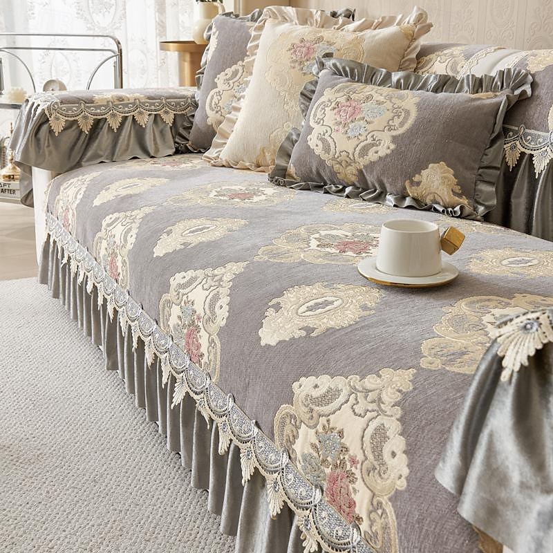 Luxury Jacquard  Sofa Slipcover Sofa Seat Cover Sectional Couch Covers European Style,Furniture Protector Anti-Slip Couch Covers for Dogs Cats Kids(Sold by Piece/Not All Set)