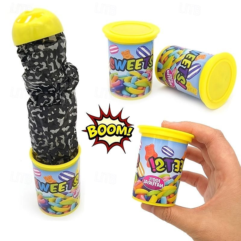 Funny Candy Can Jump Spring Snake Toy Gift April Fool Day Halloween Party Decoration Jokes Prank Trick Fun Joke Toy
