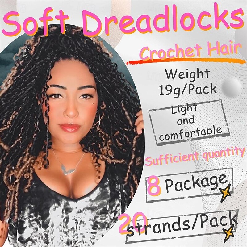 10 inch Soft Dreadlock Crochet Hair 160 Strands Dreadlock Extensions 8 Pack Crochet hair Curly Soft Locs With Curly Ends Water Wave Crochet Hair Dreadlock Locs Crochet hair for women2