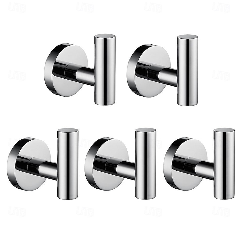 5pcs Wall Hooks Wall Mounted for CoatsStainless Steel Robe Hooks for BathroomBedroomKitchen4