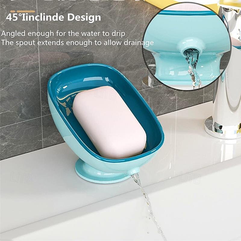 Soap Holder Self Draining for Sink Soap Holder Suction Cup Bar Soap Holder for Kitchen Bathtub2