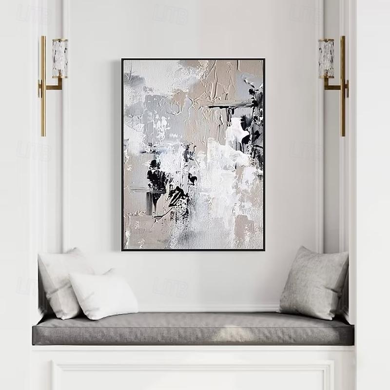 Handmade Oil Painting Canvas Wall Art Decoration Modern Black and White Abstract for living room Home Decor Rolled Frameless Unstretched Painting3