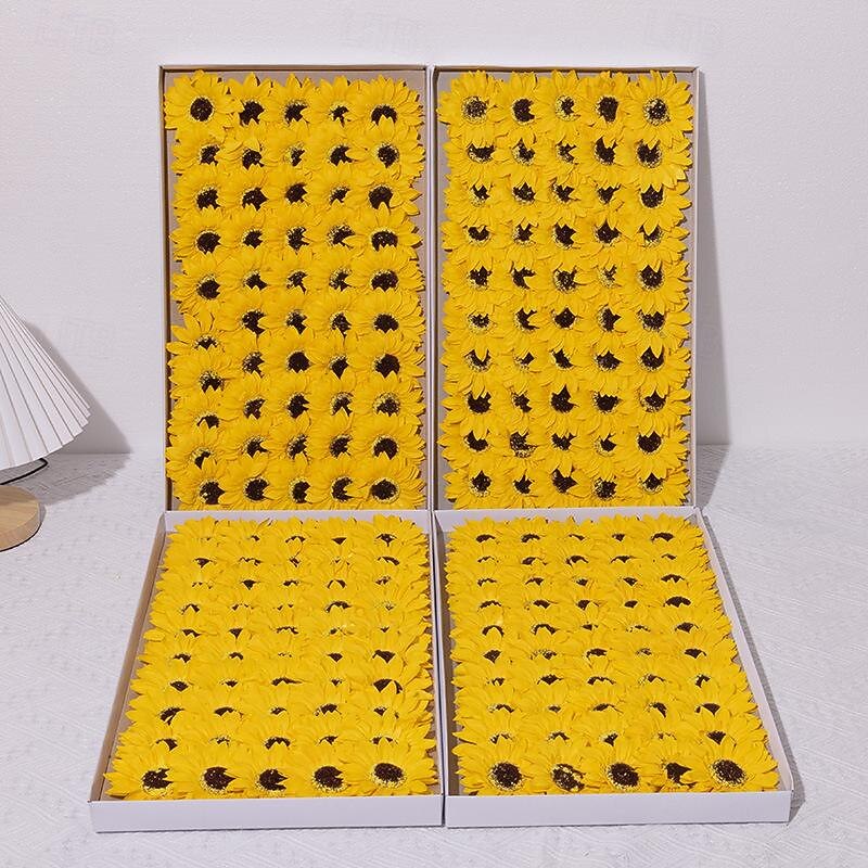 Women's Day Gifts 9 Pcs Sunflower Head Soap Flower Soap Flower Sunflower with Base Simulation Flower Vietnam Valentine's Day Mother's Day Gifts for MoM4