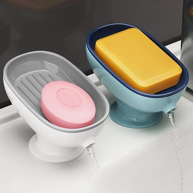 Soap Holder Self Draining for Sink Soap Holder Suction Cup Bar Soap Holder for Kitchen Bathtub
