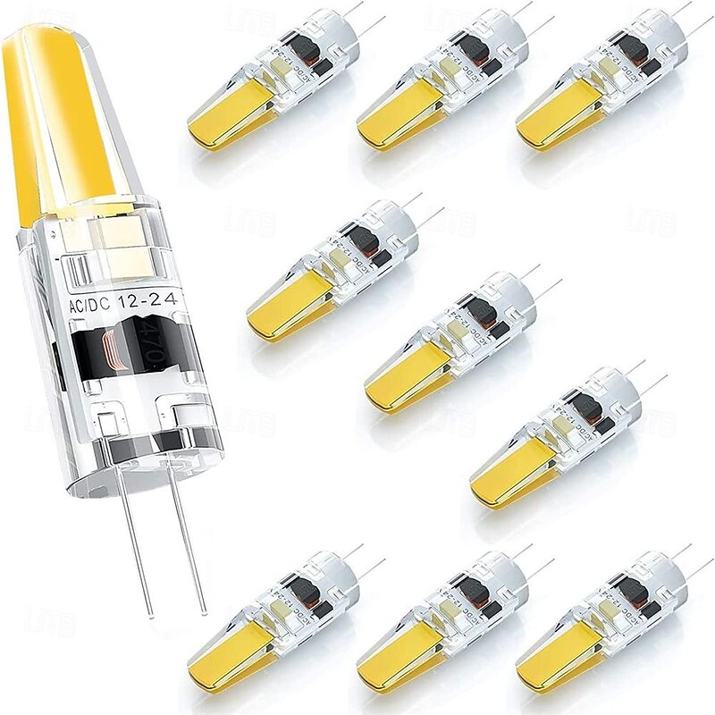 G4 Bi-pin LED Light Bulbs 3W Equivalent to 30 Watt Light Bulb AC DC 12V-24V 3000K Warm White/6000K White or Under Cabinet Light Ceiling Lights RV Boats Outdoor Landscape Lighting