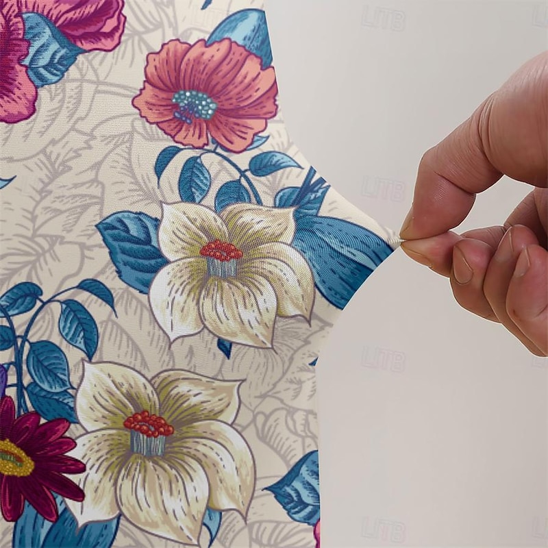 Stretch Spandex Dining Chair Cover 1 Piece, Floral Printed Stretch Chair Protector Cover Seat Slipcover with Elastic Band for Dining Room,Wedding, Ceremony, Banquet,Home Decor2