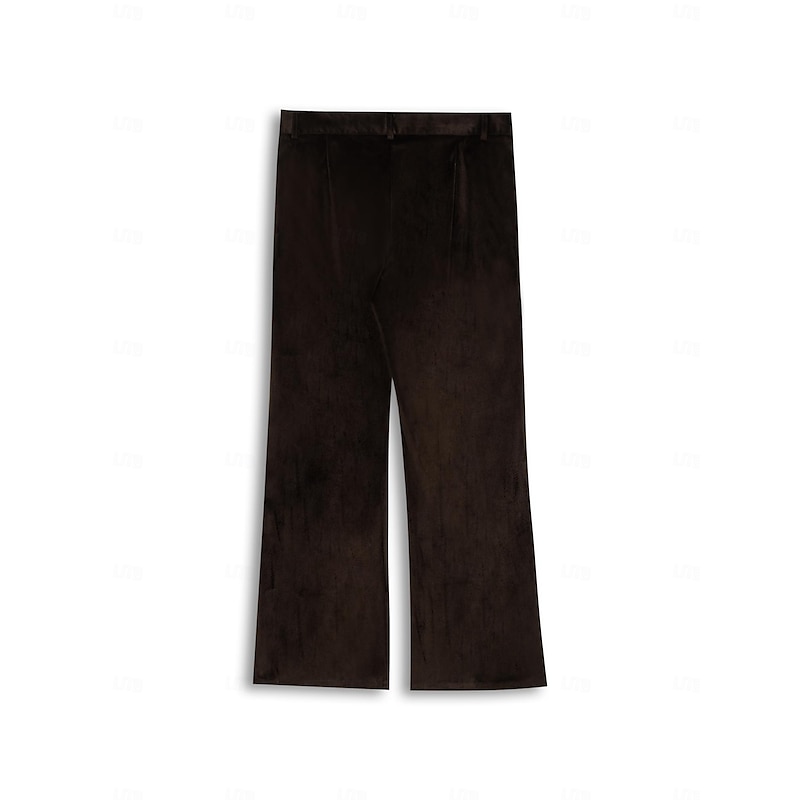 Men's Dress Pants Flared Pants Bell Bottom Trousers Suit Pants Front Pocket Plain Comfort Business Daily Holiday Fashion Chic & Modern Yellow Brown3