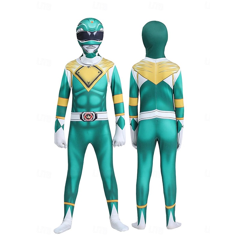 Mighty Morphin Power Rangers Tommy Oliver Cosplay Costume Jumpsuit Cosplay Halloween Movie Cosplay for Men's Women's Boys Kid's Adults' Halloween Carnival Masquerade3