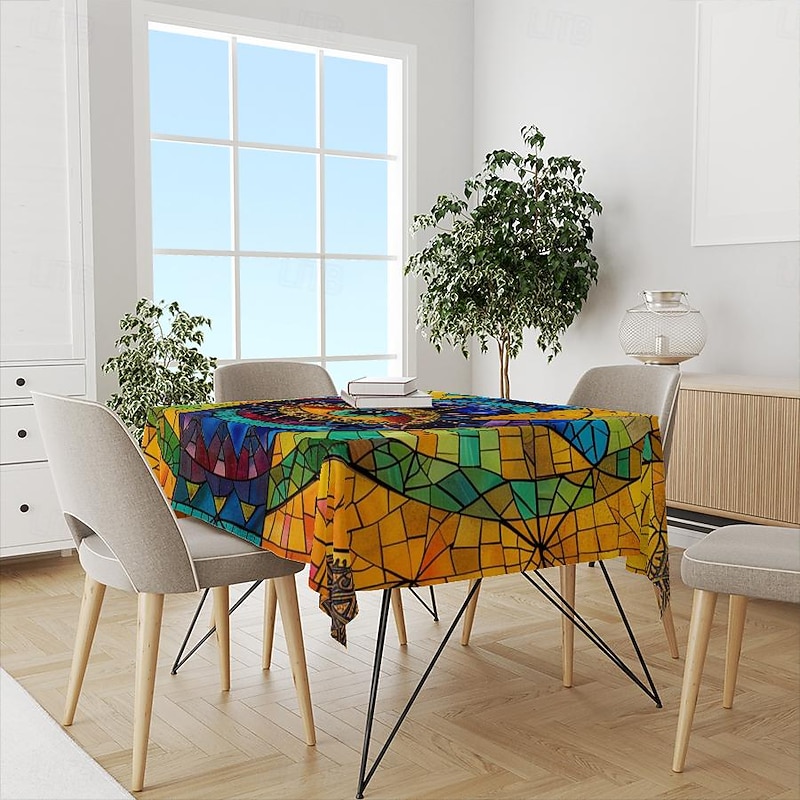 Hamasa Hand Ramadan Rectangle Tablecloth Waterproof Rectangular Table Cloth  for Kitchen Dining3