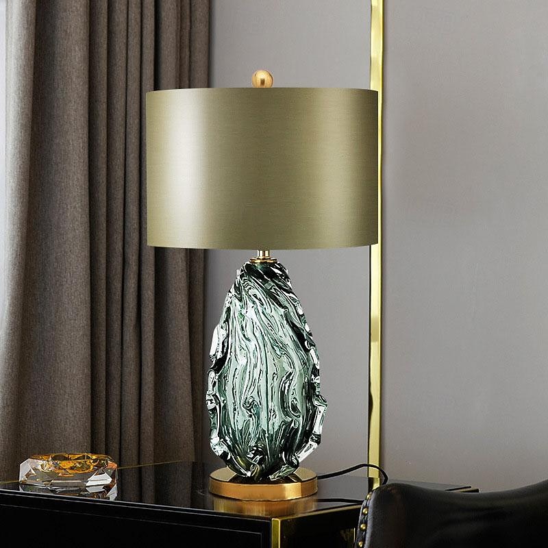 Table Lamps Metal Base Bedside Table Lamp Fabric Shade Nightstand Lamps Suitable for Living Room,Bedroom and Office