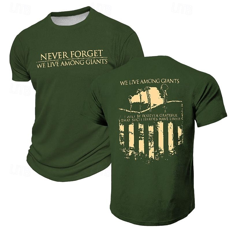 Men's Graphic T Shirt Waffle T Shirt Tee Top Short Sleeve T shirt 3D Print Crew Neck Shirt Fashion Casual Street Style Sports Outdoor Daily Holiday Black Navy Blue Army Green Summer Clothing Apparel3