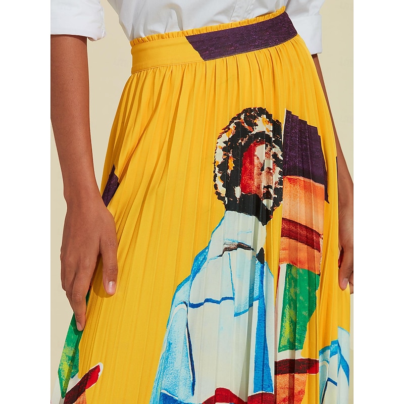 Artistic Print High Beach Skirt3