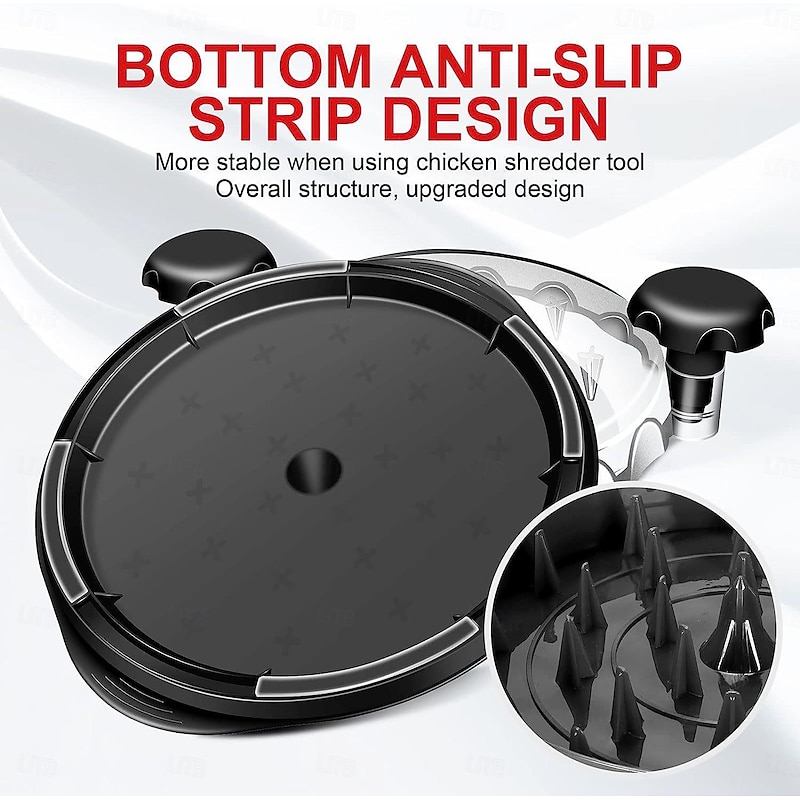 Chicken Shredder, 10.8" Visible Meat Shredders Tool Twist with Separate Plate, Large Chicken Shredder Machine - Ergonomic Handle, Dishwasher Safe, Anti-Slip, Heat Resistant, BPA Free3