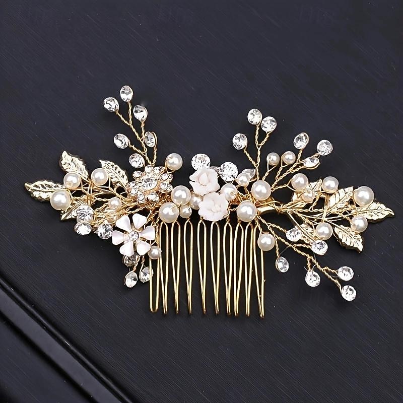 Bridal Headpiece Wedding Hair Pin Hair Vine Accessories Bridal Crystal Pearl Hair Comb, Bridal Head Piece Hair Piece Jewelry Gift4