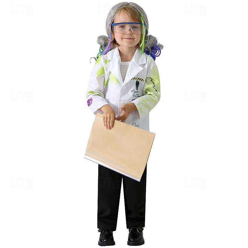 Boys Girls' Scientist Cosplay Costume Outfits For Masquerade Cosplay Kid's Coat2