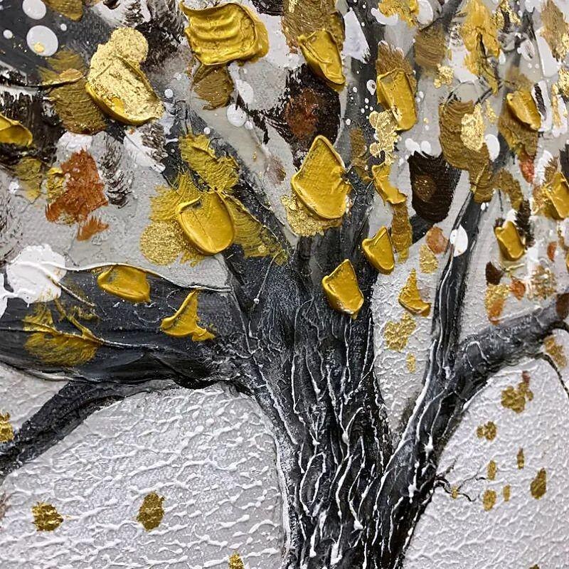 Handmade Canvas Wall Art Living Room Decorative Painting Modern Simple Sofa Background Wall Light Luxury Oil Painting Fortune Tree for Home Decor Rolled Frameless Unstretched Painting4