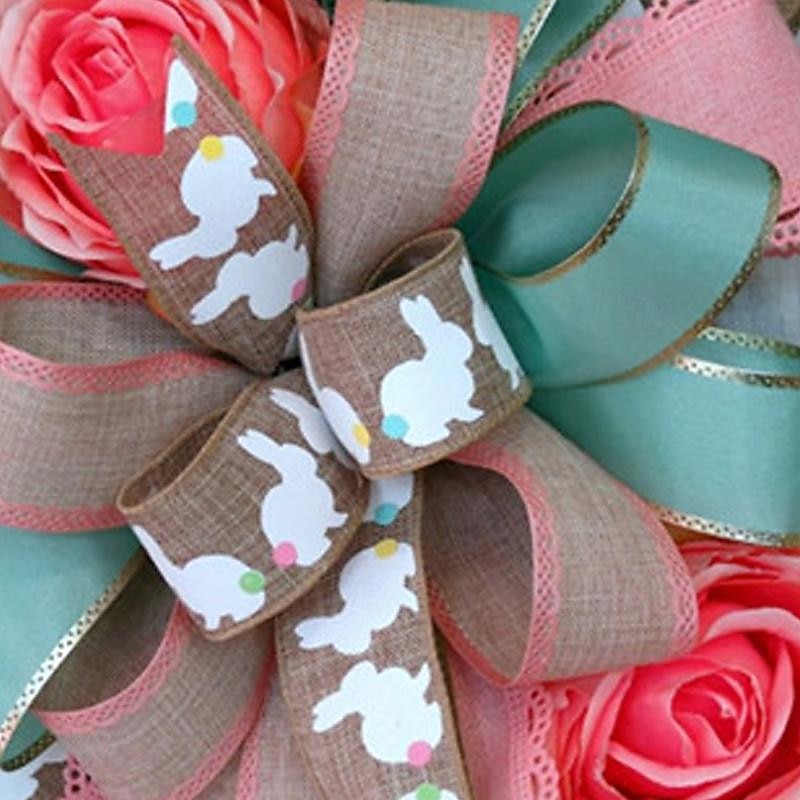 Artificial Easter Wreath Rabbit Wreath with Pastel Eggs and Mixed Twigs Spring Wreath for Front Door Bunny Wreath for Easter Decorations3