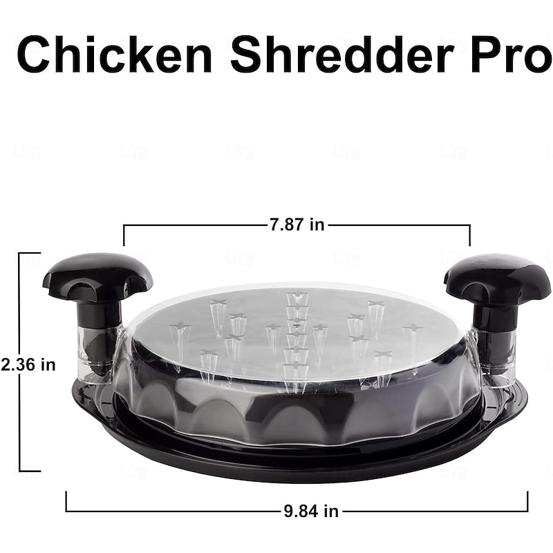 Chicken Shredder, 10.8" Visible Meat Shredders Tool Twist with Separate Plate, Large Chicken Shredder Machine - Ergonomic Handle, Dishwasher Safe, Anti-Slip, Heat Resistant, BPA Free2