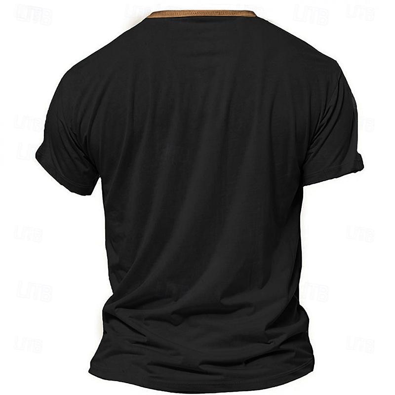 Men's T-Shirt "Don't Let The Old Man In" Graphic American Flag Guitar Player Country Music Lifestyle Short Sleeve Henley2