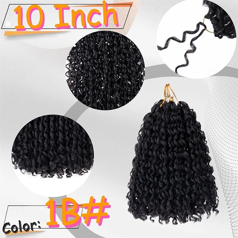10 inch Soft Dreadlock Crochet Hair 160 Strands Dreadlock Extensions 8 Pack Crochet hair Curly Soft Locs With Curly Ends Water Wave Crochet Hair Dreadlock Locs Crochet hair for women3