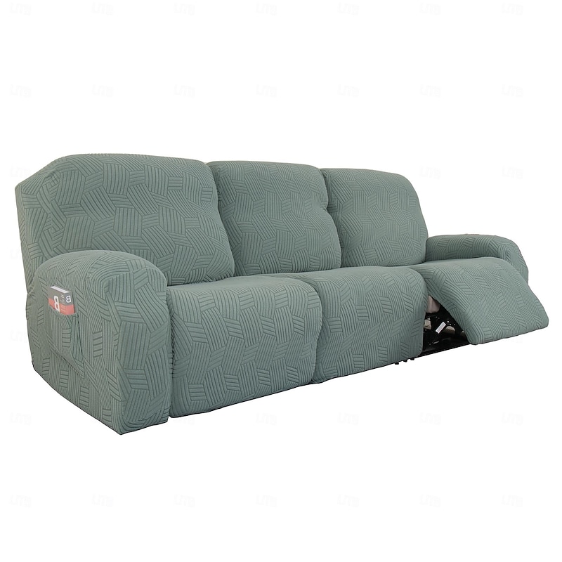 Stretch Recliner Chair Sofa Couch Cover with Pocket for 1/2/3/4 Seats Sofa,Non Slip Soft Sofa Slipcover, Washable Spandex Jacquard Reclining Furniture Protector for Kids, Pets3