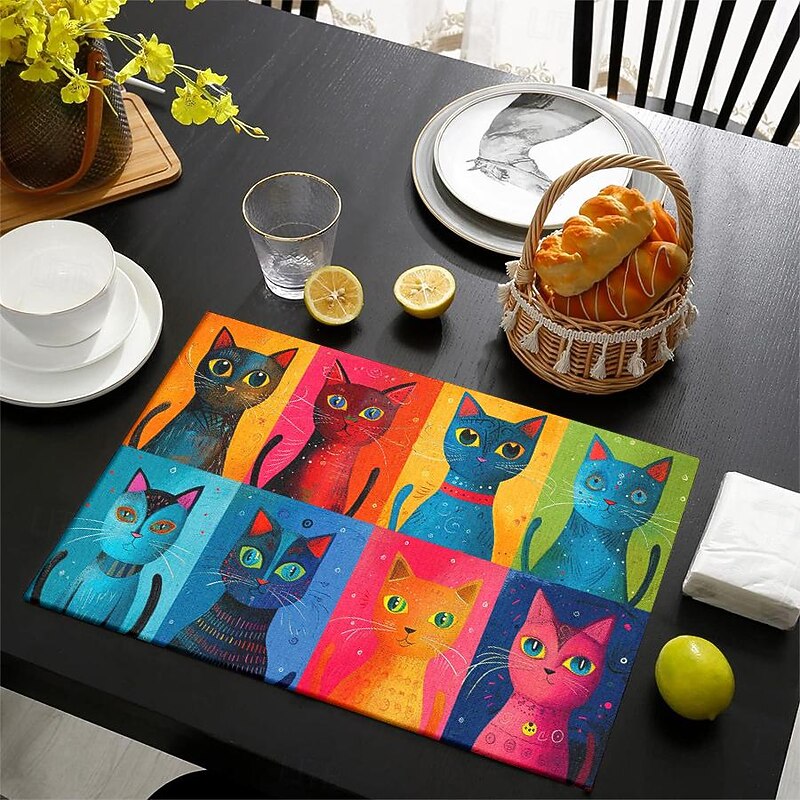 1PC Animal Pattern Placemat Table Mat 12x18 Inch Table Mats for Party Kitchen Dining Decoration3