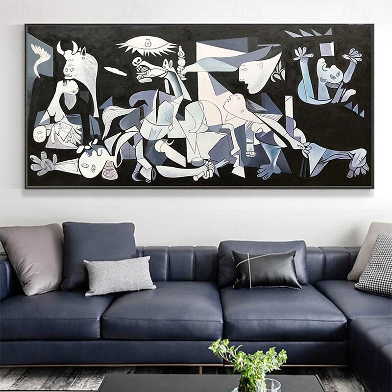 Mintura Handmade Pablo Picasso Famous Guernica Oil Paintings On Canvas Home Decoration Modern Wall Art Abstract Portrait Picture For Home Decor Rolled Frameless Unstretched Painting4