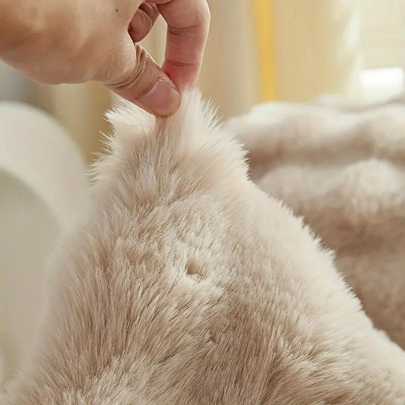 Soft Plush Sofa Cover Recliner Covers Thick Shaggy Fuzzy Sectional Couch Cover 4 Pcs Set,Non-Slip Sofa Slipcover Furniture Protector for Kids, Pets 7