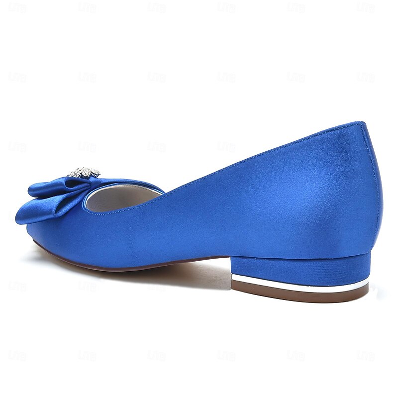 Women's Wedding Shoes Dress Shoes Wedding Party Daily Wedding Flats Bridal Shoes Bridesmaid Shoes Rhinestone Flat Heel Peep Toe Elegant Fashion Satin Loafer Wine Black White2
