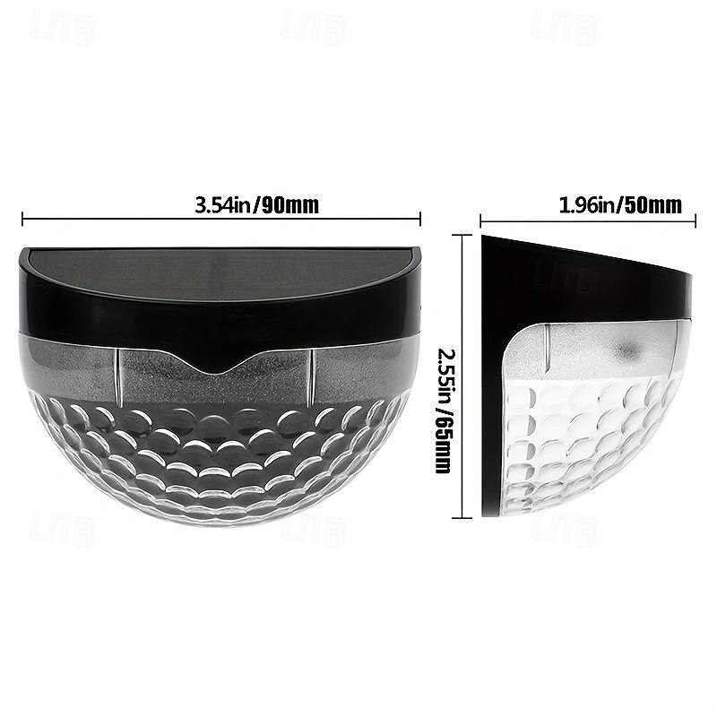 4pack Solar Fence Lights Solar Deck Lights Solar Wall Lights Solar Powered Wall Mount Outdoor Waterproof Fence Lamp Lighting for Fence Deck Patio Yard Garage Step Stair White4