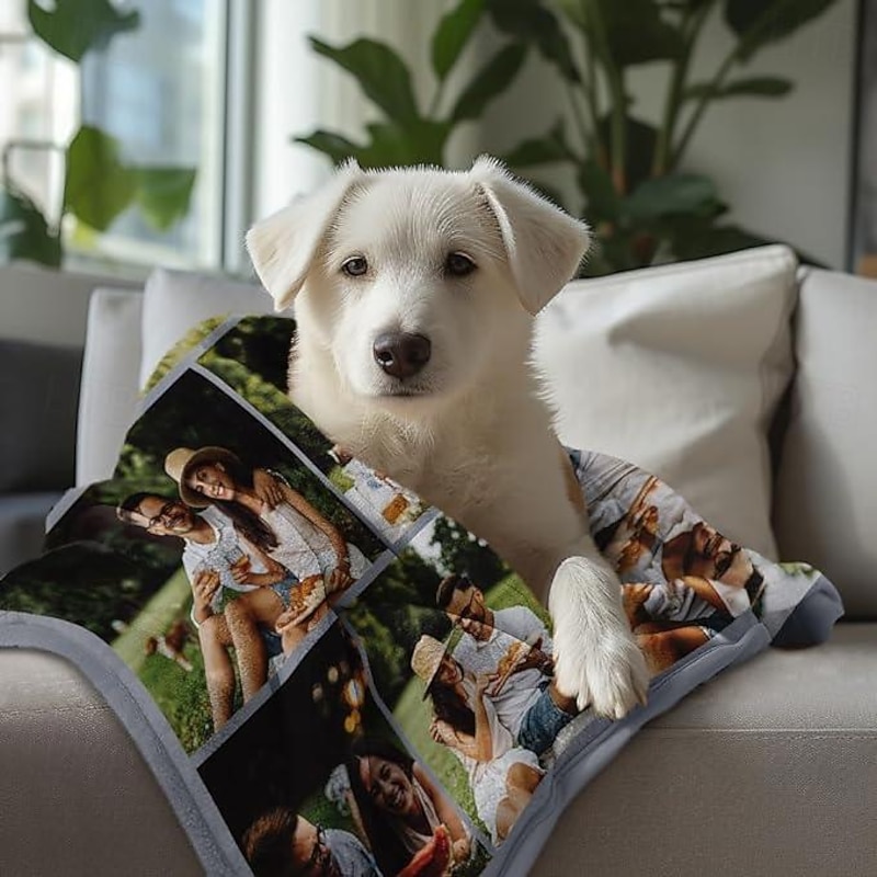 Customized Blanket Personalized Gifts 8Photos Personalized Couples Gifts Customized Picture Blanket I Love You Gifts Birthday Gift for Wife Husband Girlfriend Boyfriend Pets4